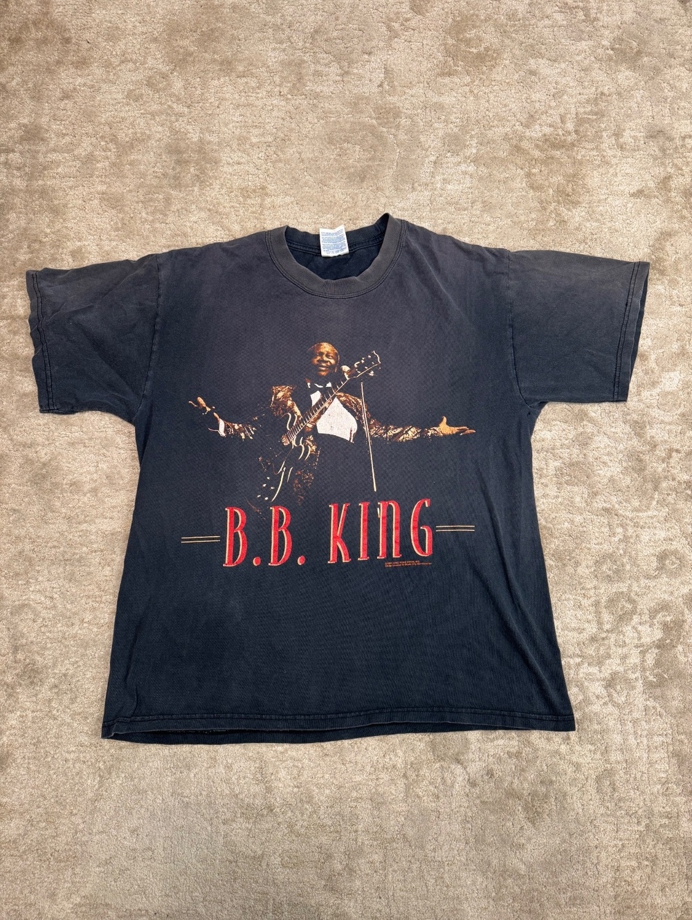 Vintage 2001 B.B. King On Tour T Shirt XL Gildan Blues Concert Double Sided